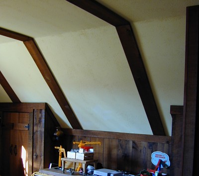 Primitive Country Home - Angled Ceiling in Bedroom