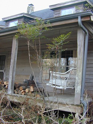 Primitive Country Home - Country Porch & Wicker Swing