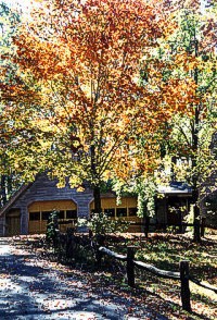 Country Garage entrance in the fall