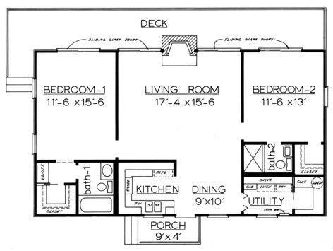 Country Home Plan L-1180 First Floor