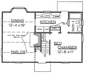 Country Home Log Plan L-1080 First Floor