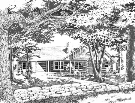 Country Log Home Plan L-1252