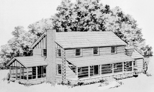 Country Log Home Plan L-2160