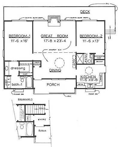 Country Home Plan F-1104 First Floor