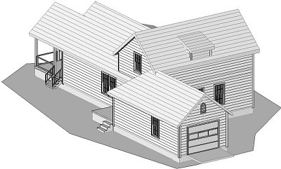 Country Plan F-1250 Alternate Rear Elevation
