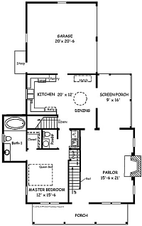 Country Plan F-1390 First Floor Alternate