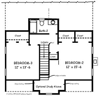 Country Home Plan F-1390 Second Floor Alternate