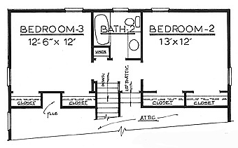 Country Contemporary Plan C-1450 Second Floor