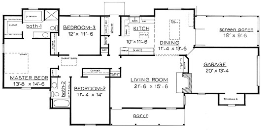 Country Plan F-1586 First Floor