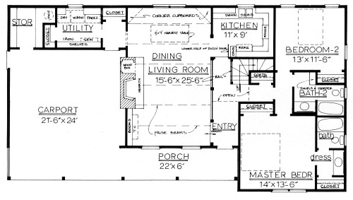 Country Plan F-1798 - First Floor