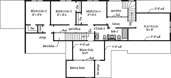 Alternate Country Plan F-1960 - Second Floor