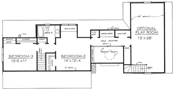 Country Home Plan F-1990 - Second Floor