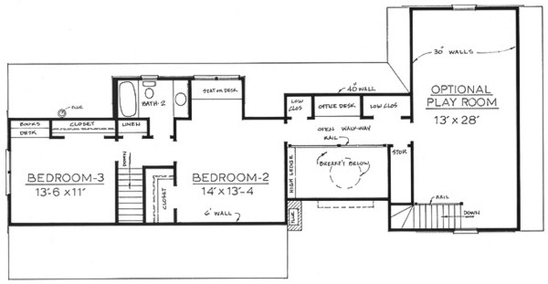 Country Home Plan F-1990 - Second Floor