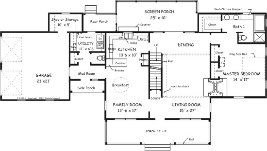 Country Home Plan Alternate F-2300 First Floor