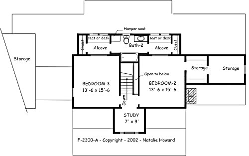 Country Home Plan Alternate F-2300 Second Floor