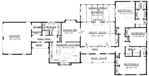 Country Plan F-2382 - First Floor