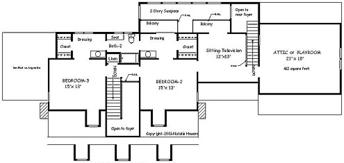 Country Home Plan F-2670 Alternate Second Floor