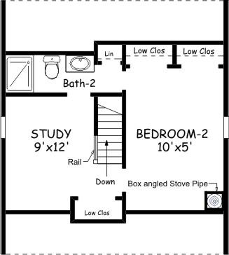 Country Home Plan F-648 - Alternate Second Floor